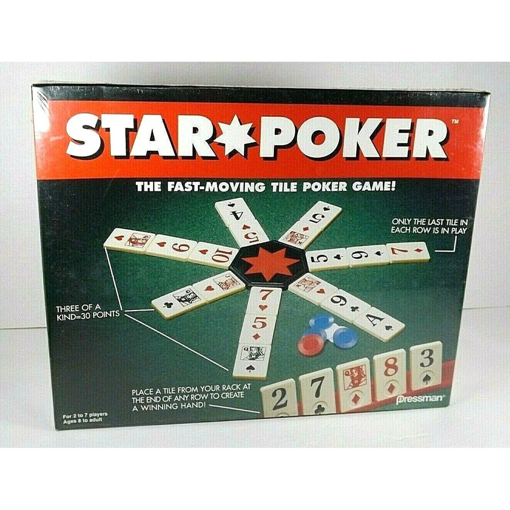 Pressman Star Poker Fast Moving Tile Poker Game Vintage 1994 New Sealed Fun